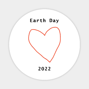 Red Heart Line Drawing Earth Day 2022 Magnet